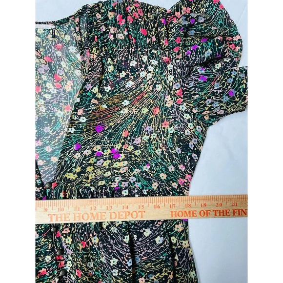 Akemi + Kin Anthropologie Midi Dress S Sheer Flowy Boho Floral Cottagecore Slit - Picture 9 of 10